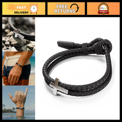 Adjustable Silicone Braided Rope Bracelet for Men – Waterproof, Sweatproof, Chri
