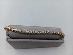 925 STERLING SILVER CLEAR STONE LADIES TENNIS BRACELET 7.5”