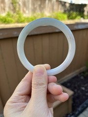 BW091-RM 58.8mm Certified Untreated Grade A Burmese Jadeite Bangle Jade Bracelet