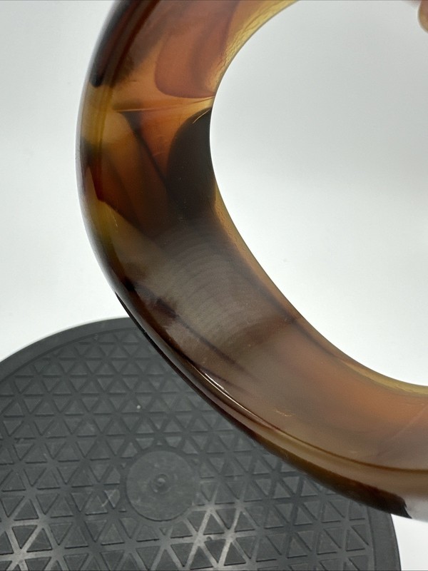Asymmetric Faux Tortoise Shell Poly-Resin Bangle Chunky Bracelet gallery