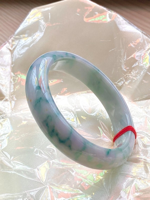 【JadeiteBird】55mm 100% Natural Grade A Jadeite Jade Bangle Bracelet gallery