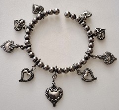 Silver Cuff Charm Bracelet