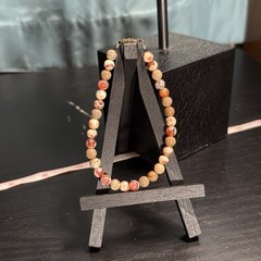 Fire Agate Natural Gemstone Bead Bracelet | Smooth Round 6mm