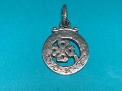 ☘️Brighton Silver Hammered Lucky Charm 4 Leaf Clover Pendant Charm ( C6) ☘️New
