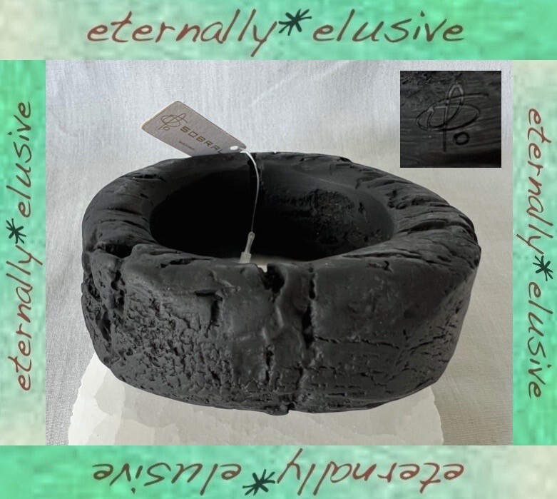 Signed JACKIE BRAZIL SOBRAL Oversized Irregular CHARCOAL Cuff Bangle Vintage NWT