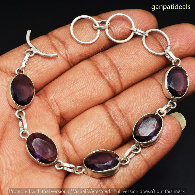 Amethyst Gemstone Ethnic Handmade Fashion Bracelet Jewelry 7.5" BR-5056