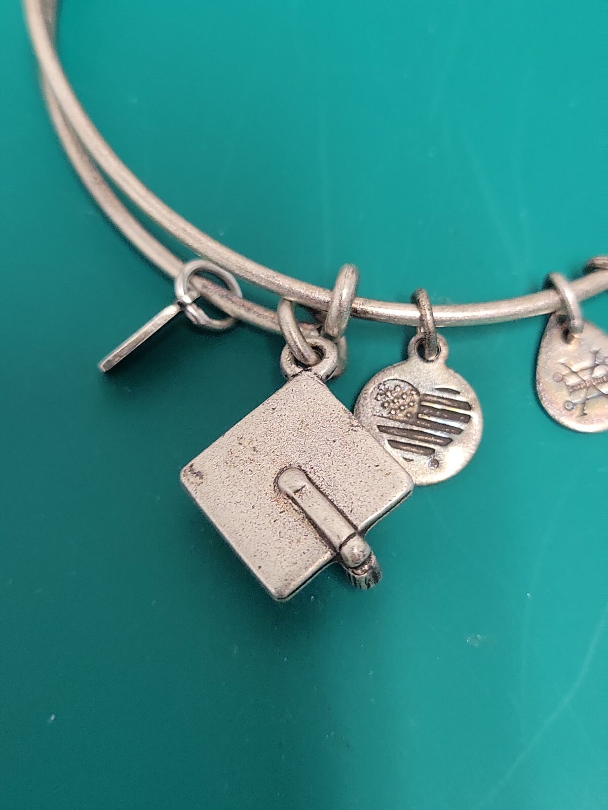 Alex and Ani 2018 Graduation Cap Bangle bracelet Coppure + Energy Silver NWT gallery