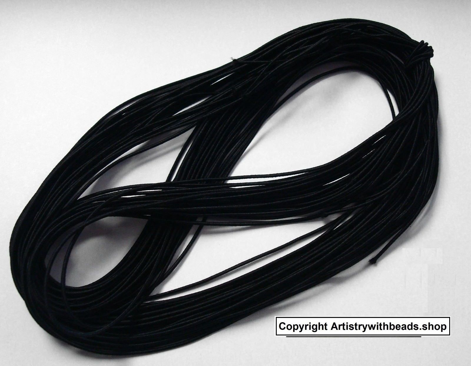 1mm Nylon Coated Round Elastic Cord Stretch Beading Mala String Black 75 ft M028 gallery