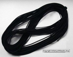 1mm Nylon Coated Round Elastic Cord Stretch Beading Mala String Black 75 ft M028