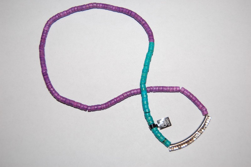 PUKA SHELL Rhinestone 3 Wrap FASHION BRACELET 2 Chic PURPLE Turquoise-Green gallery