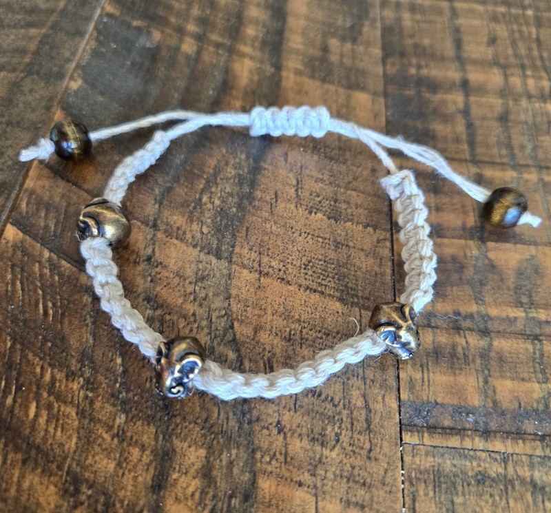 Macrame' Handmade Hemp Boho Bracelets, Beads, Lot Of 7 gallery