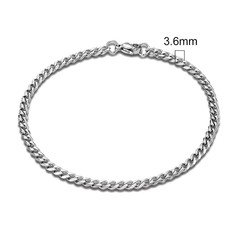 Men Stainless Steel 3-11mm Cuban Link Chain Bracelet Curb Silver Punk Rock Jewel