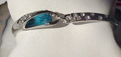 White Gold Filled Bracelet with Blue & Clear Crystals