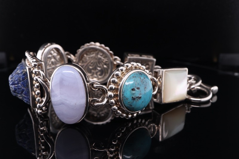 Vintage Sterling Silver 20.5cm Whitney Kelly Multi Stone Bracelet gallery