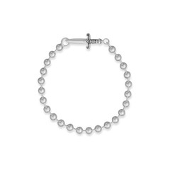 8″ 5mm Bead and Sword Clasp Bracelet Made In Italy