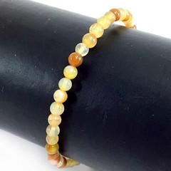 Handmade Natural Yellow Stripe Agate Stretch Bracelet Beaded 4mm 6mm 8mm 10mm 12
