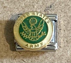 United States Army Emblem 9mm Italian Modular Link Charm for bracelet