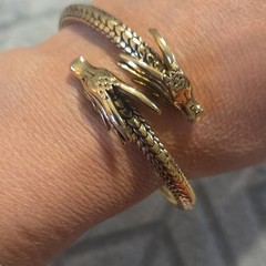 Alex & Ani Game of Thrones Dragon Head Snake Chain Cuff Bracelet Open Stackable