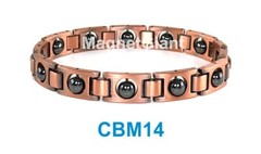Skinny Men Copper link high power Magnetic Black Hematite Balls bracelet