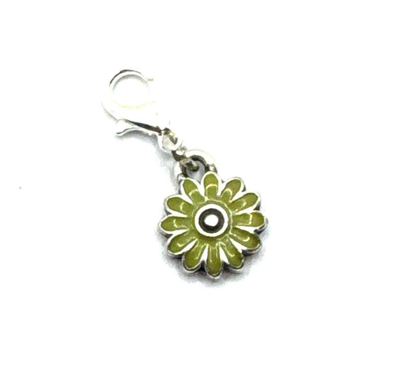 Brighton COTE D'AZUR Orchard Light Green Daisy Flower Custom Silver Clip Charm gallery
