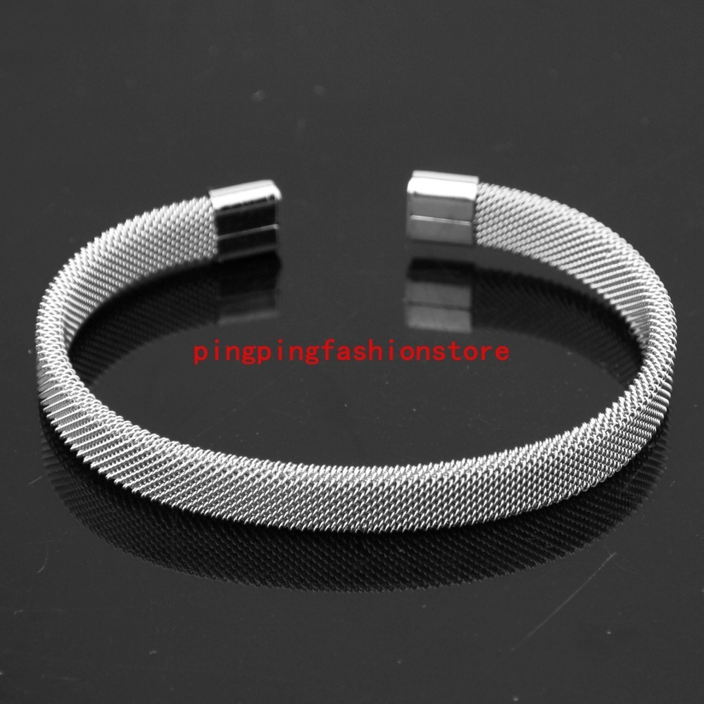 Fashion 316L Stainless Steel Silver/Gold/Black/Rose Gold Mens Womens Cuff Bangle