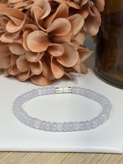 Jadeite Lavender Abacus 6 1/2-7IN NonAdj Nylon Twist Closure Bead Bracelet 5.5MM