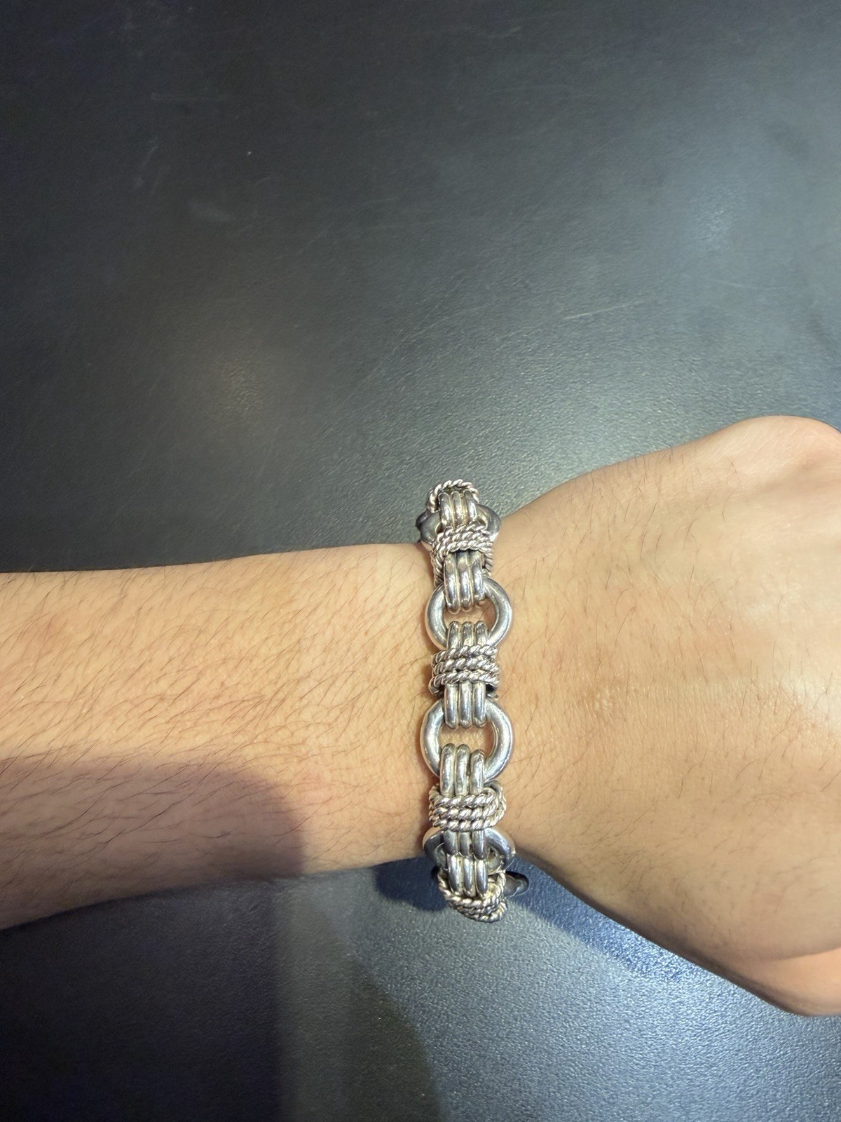 Sterling Silver Cable Link Chain Bracelet HEAVY 72G Men’s or Women’s gallery