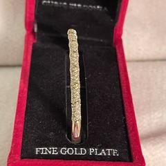 Danecraft Fine Gold Plated Clasp Bracelet W/ CZ 2 5/8 “