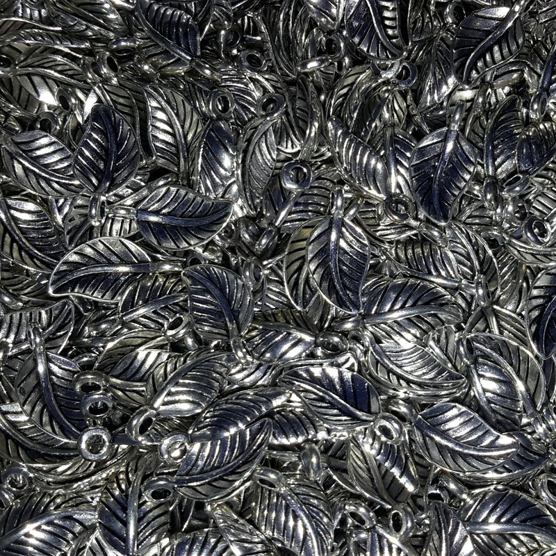 Antique Silver Leaf Charm , 14x7x2.5mm, 15piece, Free Postage Oz Seller gallery