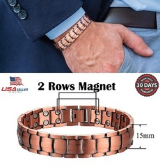 Men’s Bracelet Magnetic Therapy Arthritis Pain Relief Pure Solid Copper Bangle