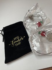 Teacher Charm Bangle Bracelet Teacher Gift Charms Gift Bag 2