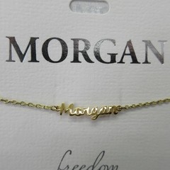 Marina De Buchi Morgan Name Bracelet Gold Tone Adjustable Chain Nickel Free