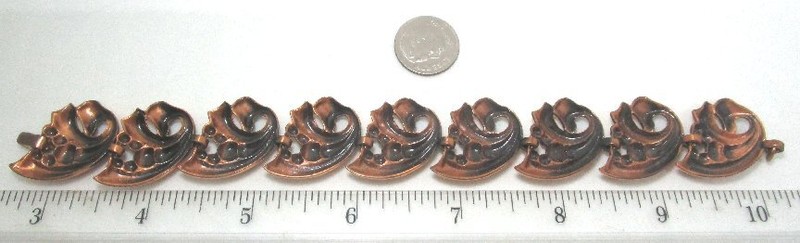 Copper Link Bracelet 37.1 grams 7 1/2” x 1” lot 48u3 gallery