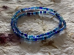 7in, 14in Wrap Ocean Boardwalk Bracelets Uniform Miyuki Blue 8/0 Two Layer Glass
