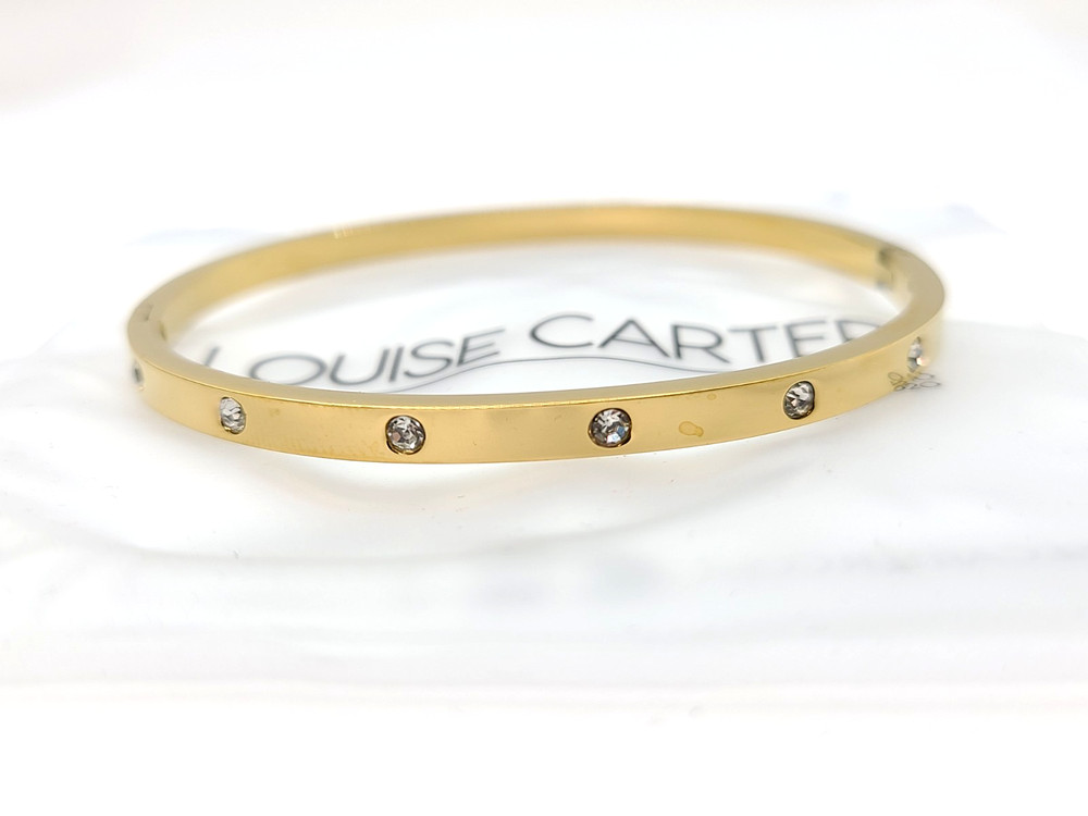 Louise Carter Crystal Hinge 14k Gold PVD Bracelet for 7.5 inch wrists