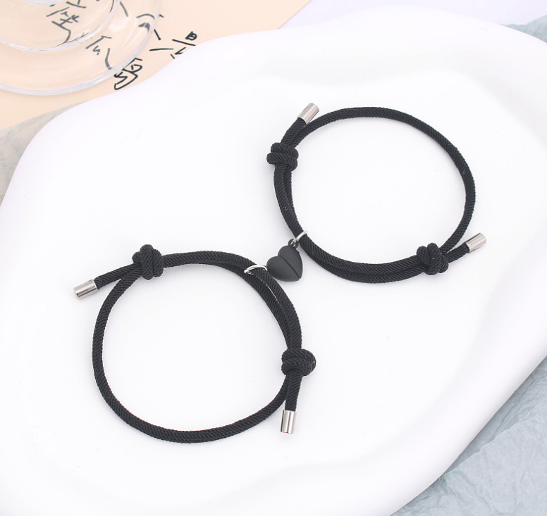 2Pcs Heart Couple Bracelet Set Magnetic Love Matching Magnet Relationship Rope gallery