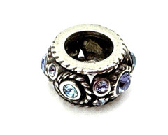 Brighton Halo Purple Blue Aqua Crystals Silver Spacer Bead