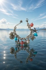 Avon Sea Life Charm Bracelet Silver Tone Beach Nautical 7”