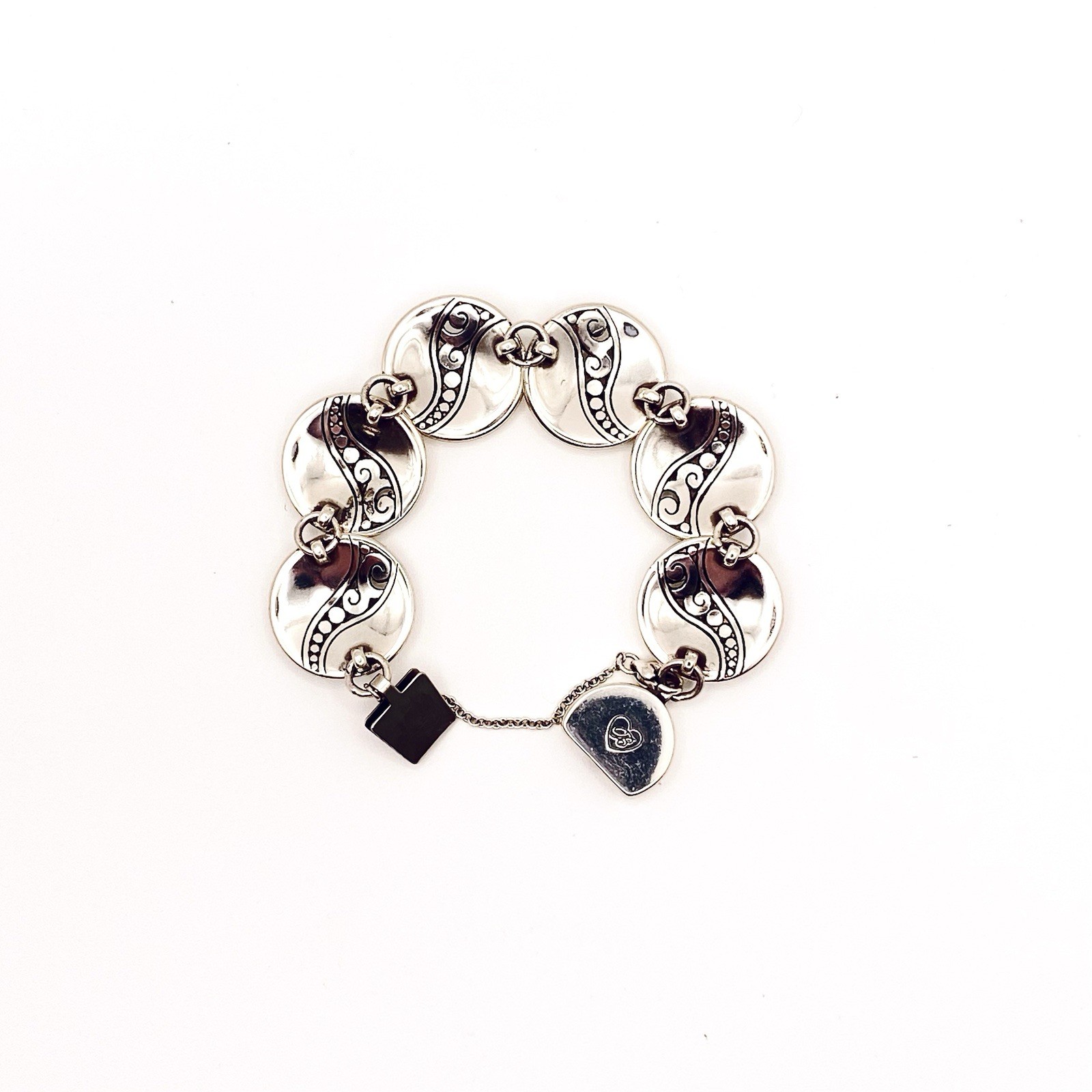 Brighton Silver Tone Concave Disk Bracelet Wave Boho Retro A La Mode Bohemian gallery