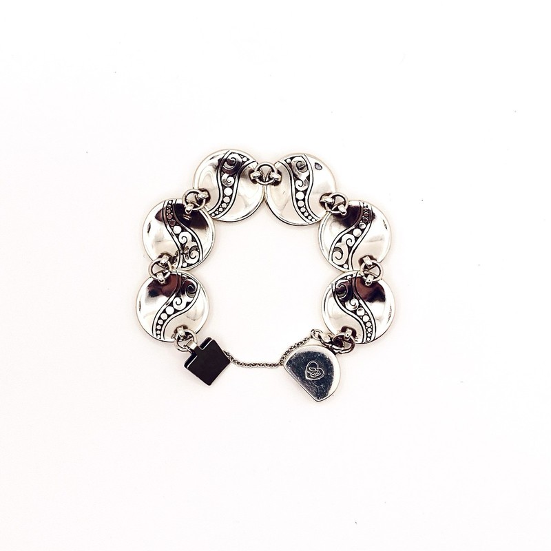 Brighton Silver Tone Concave Disk Bracelet Wave Boho Retro A La Mode Bohemian gallery