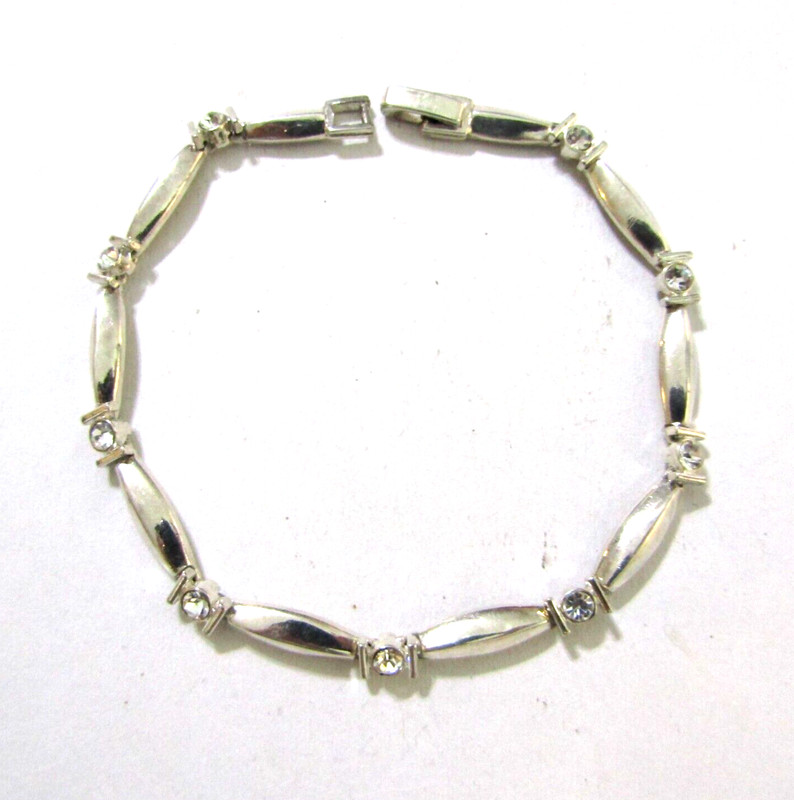 Crystal Link Bracelet Silver Tone 5 mm 8 in gallery