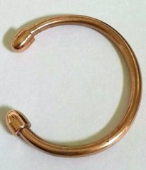THERAPY CUFF BRACELET REAL BULLET SOLID RED COPPER NON MAGNETIC HANDMADE USA