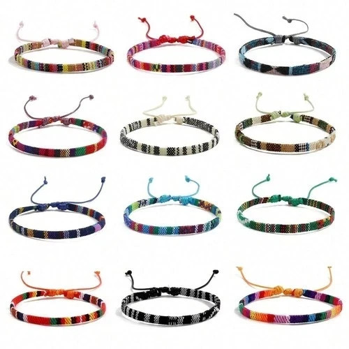 12 Boho Men & Women Surfer Beach Bracelet Set Braided Boho Handmade Bracelets gallery