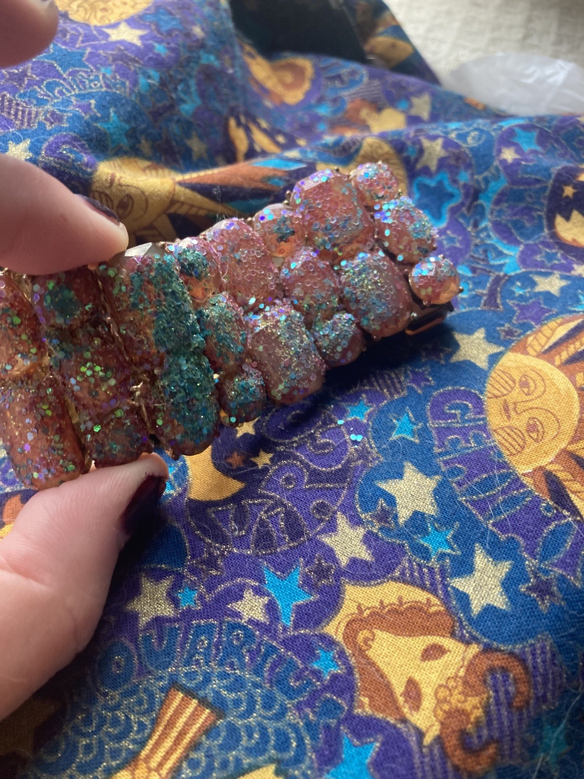 Glitter Stretchy Rainbow Braclet Sparkle Bling Handmade gallery