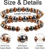 2PCS Copper Bracelets for Women Men 99.9% Pure Copper Jewelry and Cross Charm Br gallery