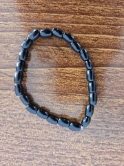 Black Beaded Fashion Bracelet, Oval Shape, Ball/Bead Chain, Undated Era, Stylish