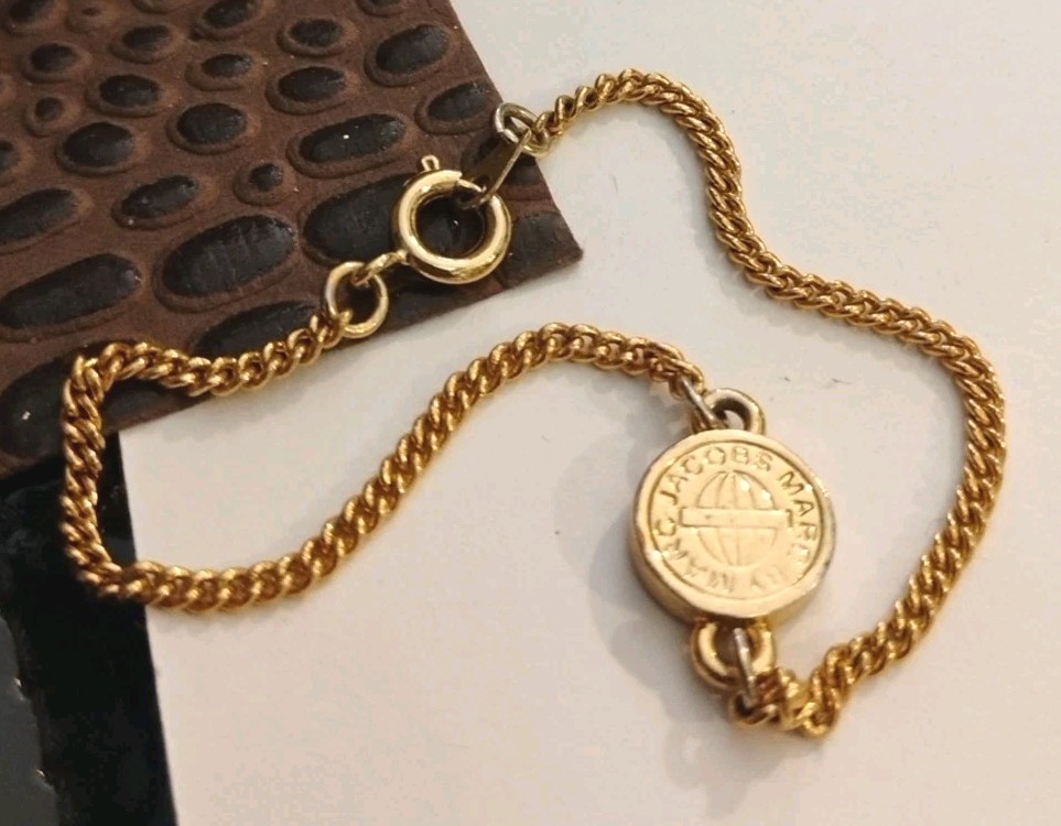 Designer MARC JACOBS Gold Toned Medallion/Bead Dainty Chain Bracelet! gallery