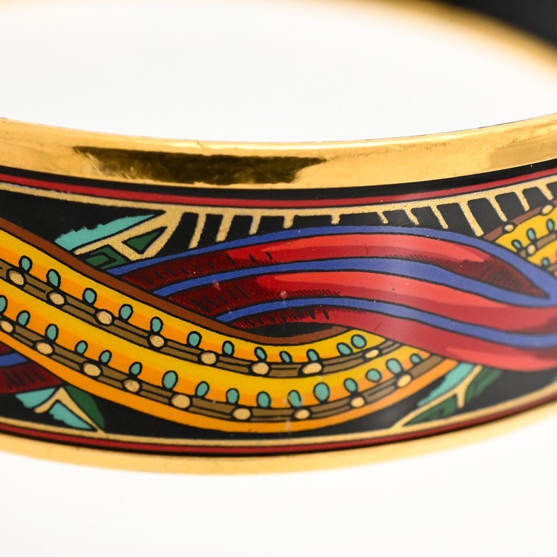 HERMES Email GM Bangle Black Inner Circumference 19cm Ladies' Accessories gallery