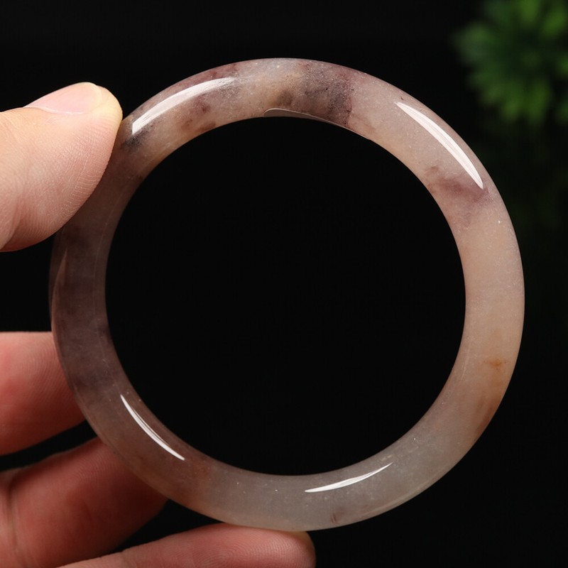 52-64mm Certified Golden jade bracelet 100% Natural Lavender Purple Jade Bangle gallery