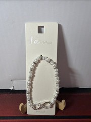 Elastic Peral & Infinity Charm Bracelet